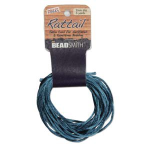 2mm Rattail Cord, Teal, 6yds