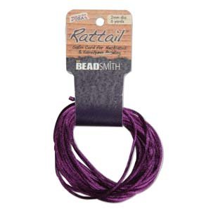 2mm Rattail Cord, Purple, 6yds