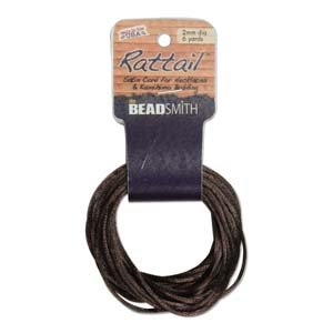 2mm Rattail Cord, Med Brown, 6yds