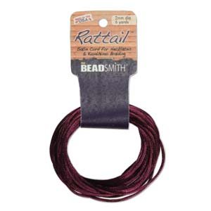 2mm Rattail Cord, Plum, 6yds