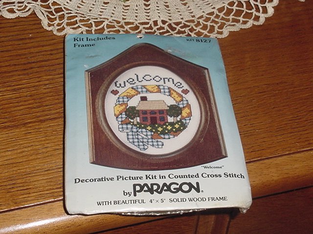 Decorative cross stitch welcome sign