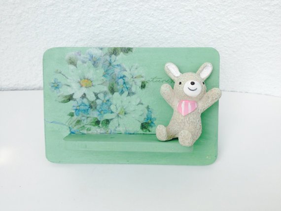 Free Shipping!! Painted Iphone Stand Painting in Tiffany blue with decoupage