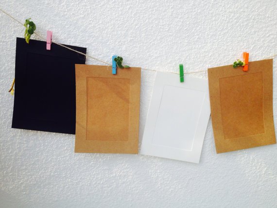 Free shipping! 6-inch DIY Paper Photo Frame Set- wooden pegs & jute twine set