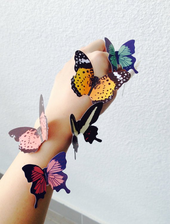 Free shipping! 3-D Paper Butterfly Wall Decor, interior decoration, scrapbook