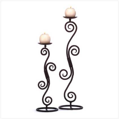 Scrollwork Tabletop Candle-Sticks - 32395 - Free shipping