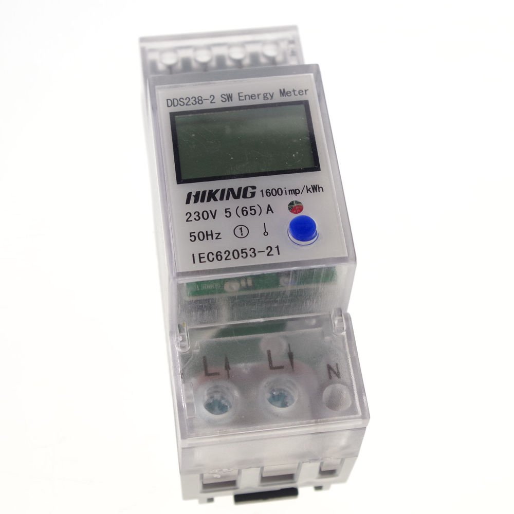 5-65A 230V 50Hz Single Phase Reset To Zero DIN-rail Kilowatt LED Hour kwh Meter