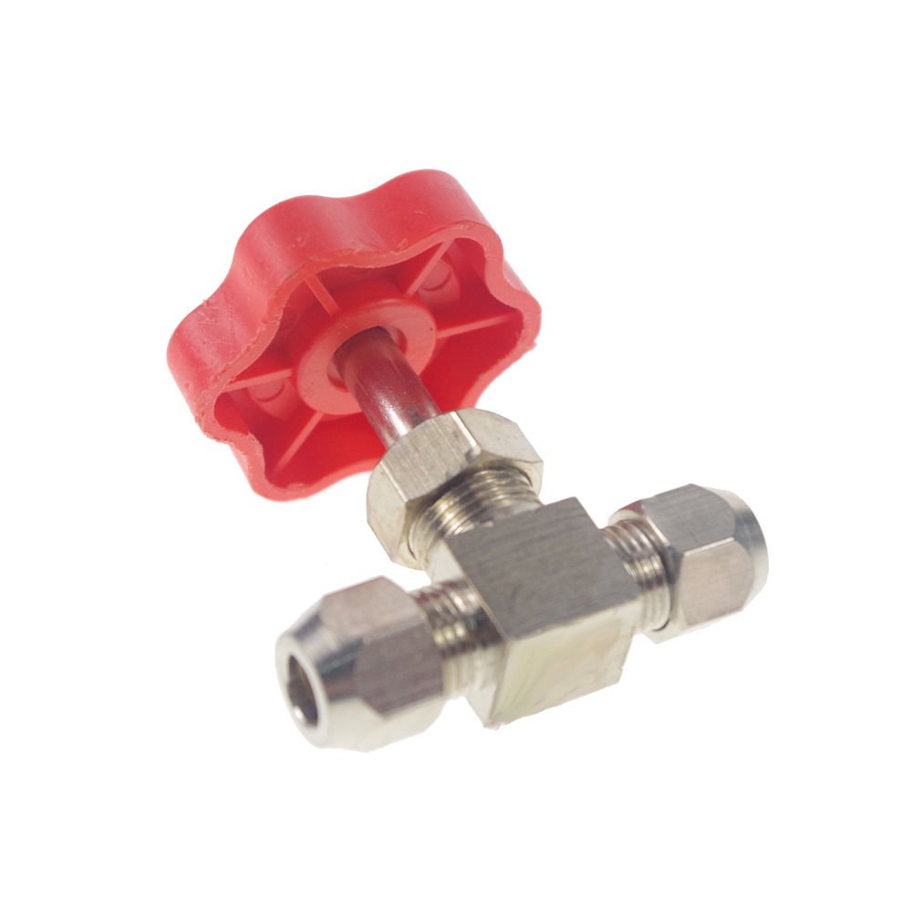 Tube OD 6mm Nickel-Plated Brass Swagelok Plug Needle Valve