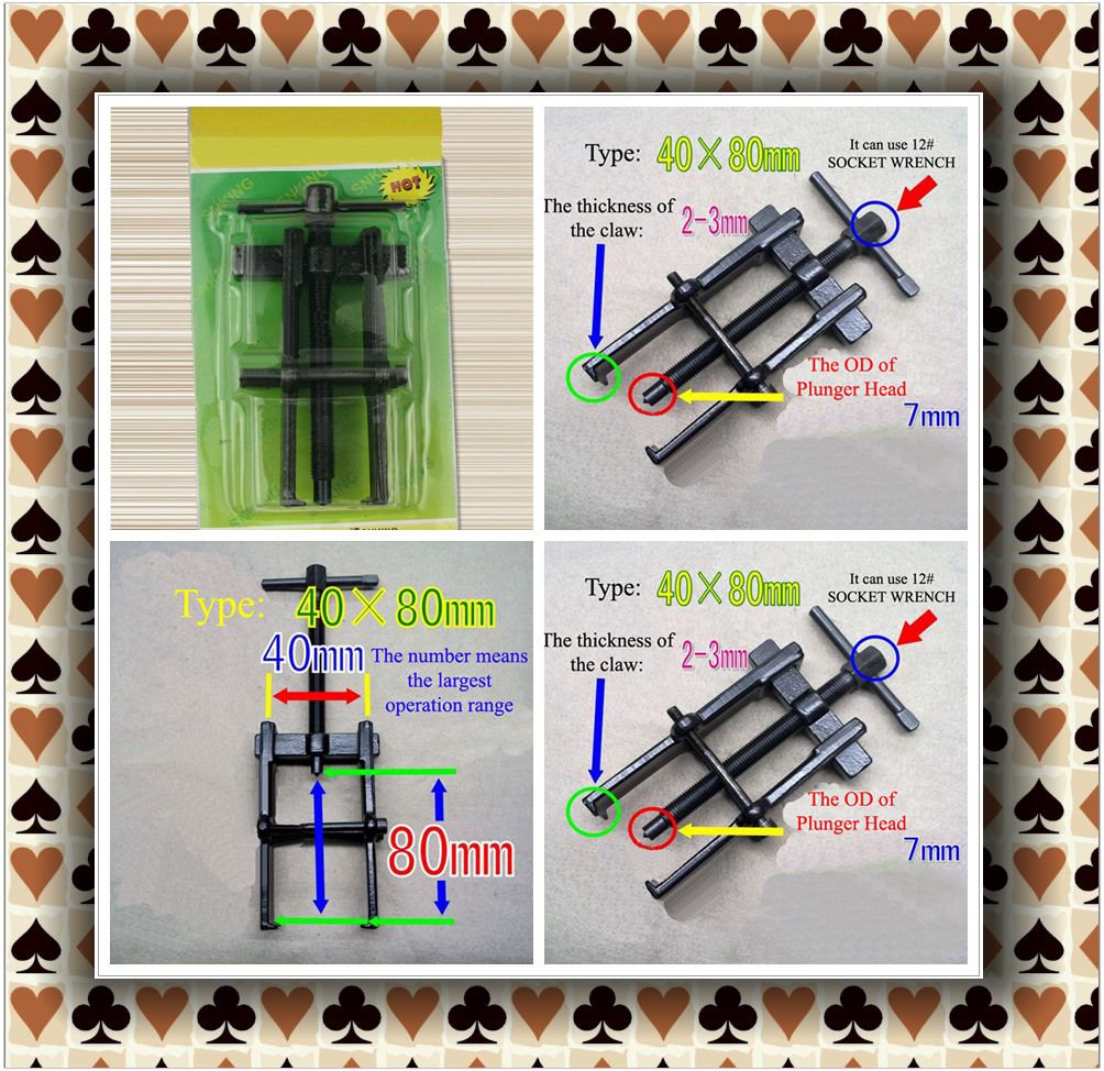 1PC 40*80 Type Black Plated Two Jaws Gear Puller Armature Bearing Puller Forging