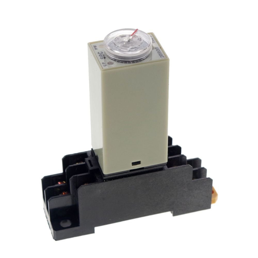 24VAC 2.0-60S H3Y-2 Power On Time Delay Relay Solid-State DPDT 8 Pins & Socket