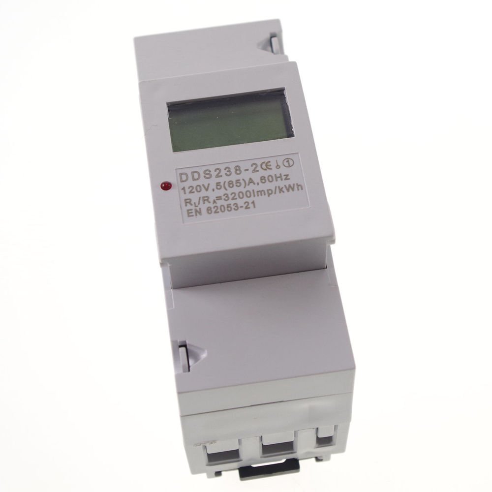 5(65A) 120VAC 60Hz Single Phase DIN-rail Kilowatt LED Hour kwh Meter CE Proved