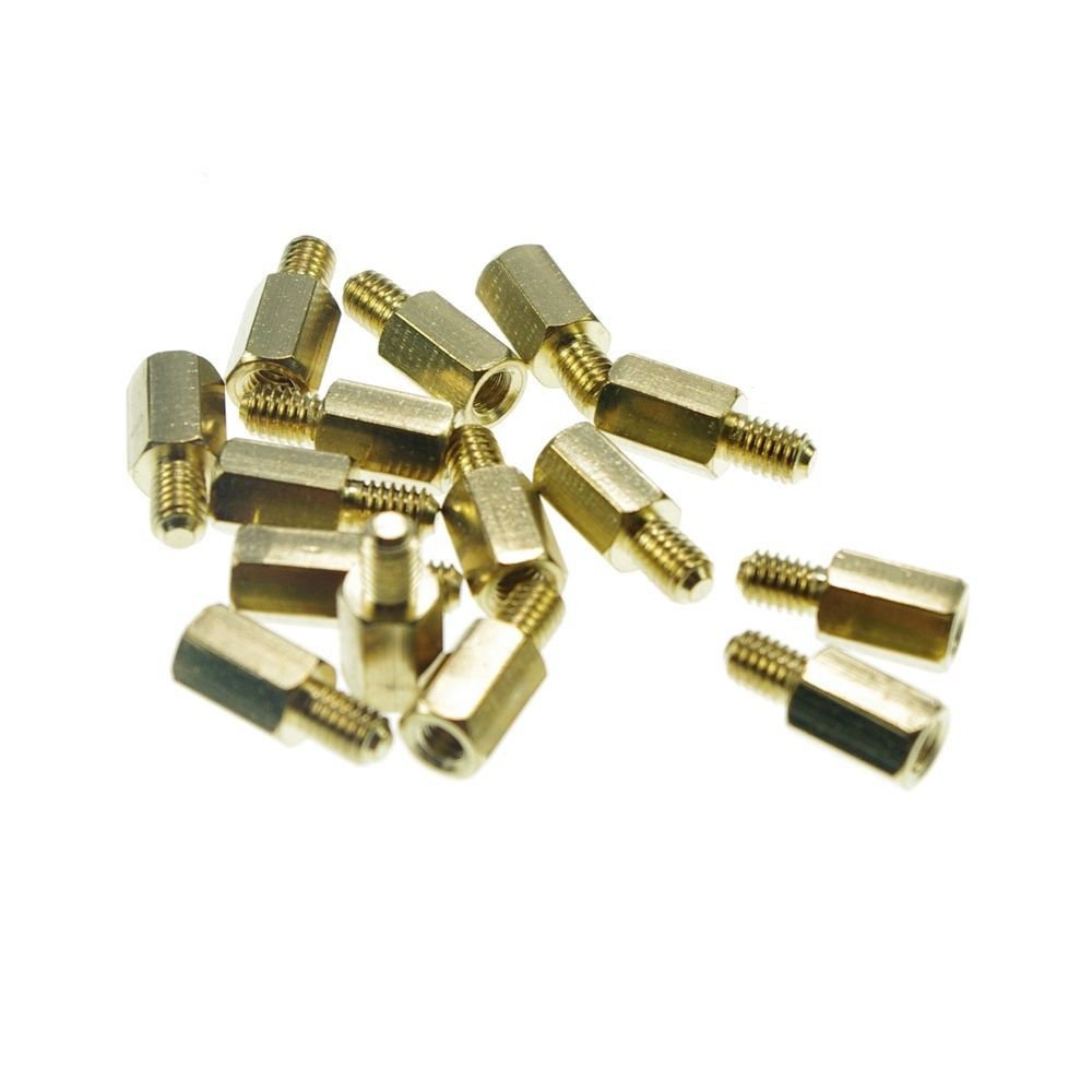 (10) M3×10+6mm Hexagonal Threaded Brass Spacers Hexagon Copper Post