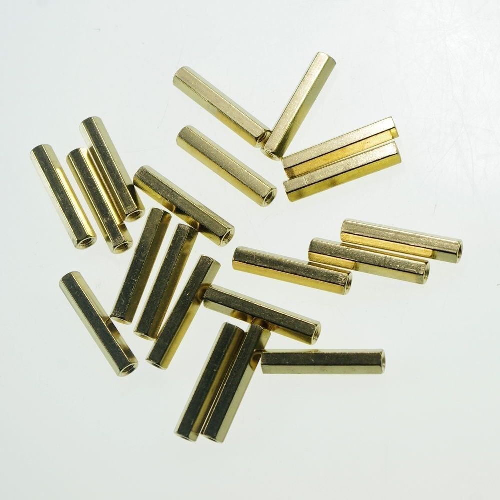(20) M4×40mm Hexagonal Threaded Double Pass Brass Spacers Hexagon Copper Post