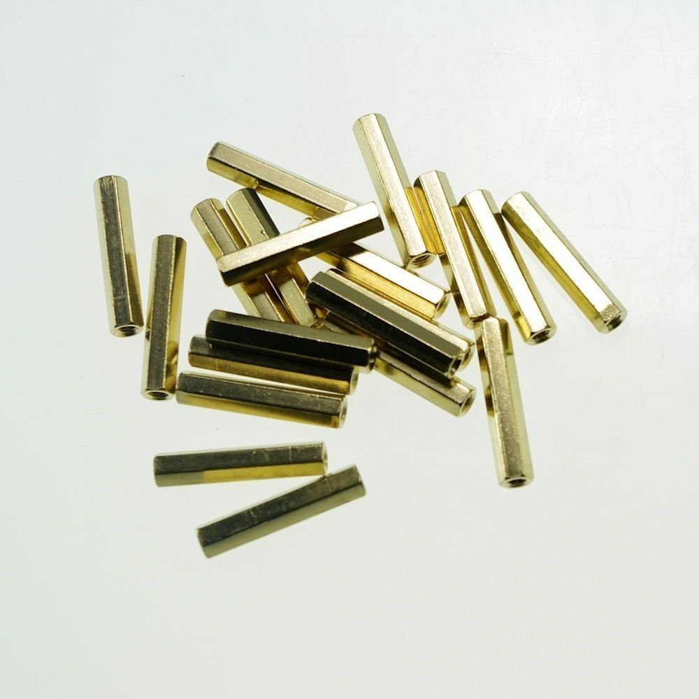 (20) M3×14mm Hexagonal Threaded Double Pass Brass Spacers Hexagon Copper Post