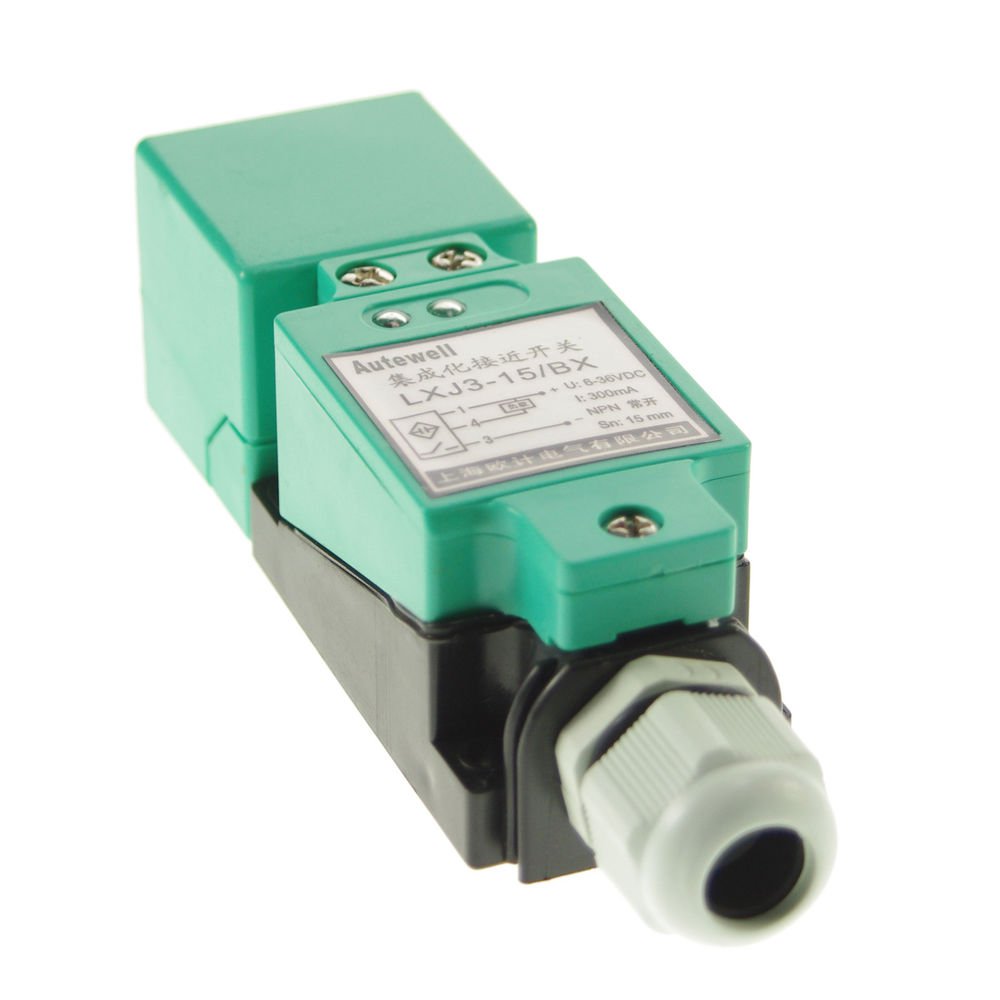 NPN LXJ3-15/BX DC6-36V 3-Wire Inductive Proximity Switch Sensor 45*45*1mm(Rail)