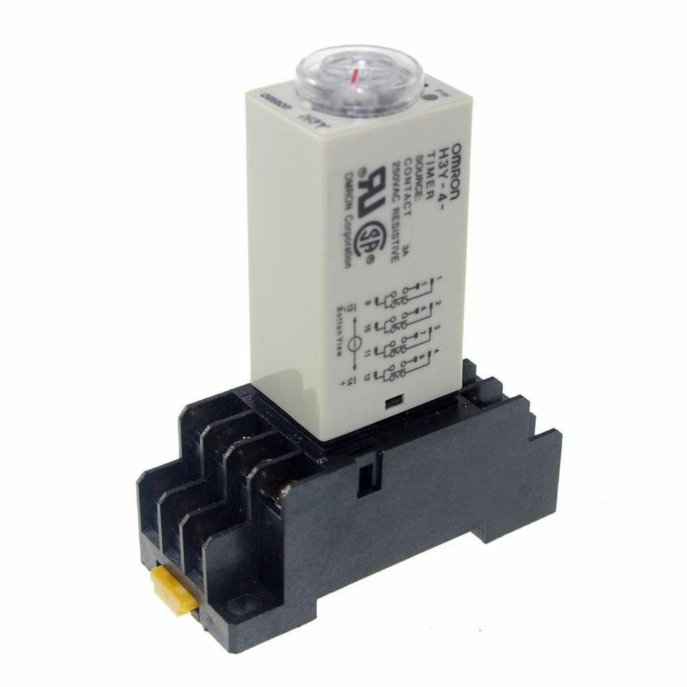 24V 0.5~10Min H3Y-4 Power On Time Delay Relay Solid-State Timer4PDT 14Pin&Socket