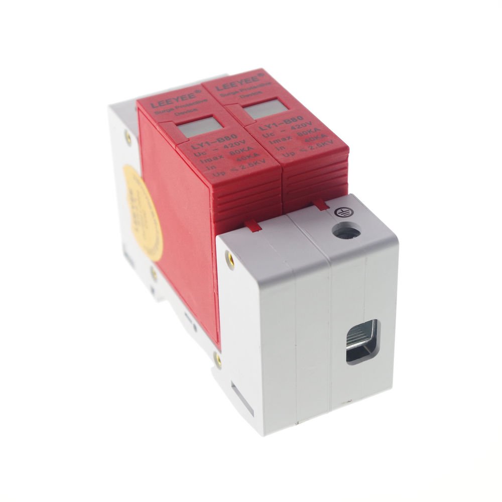 2P 40~80KA Din Rail Surge Protection Lightning Arrester