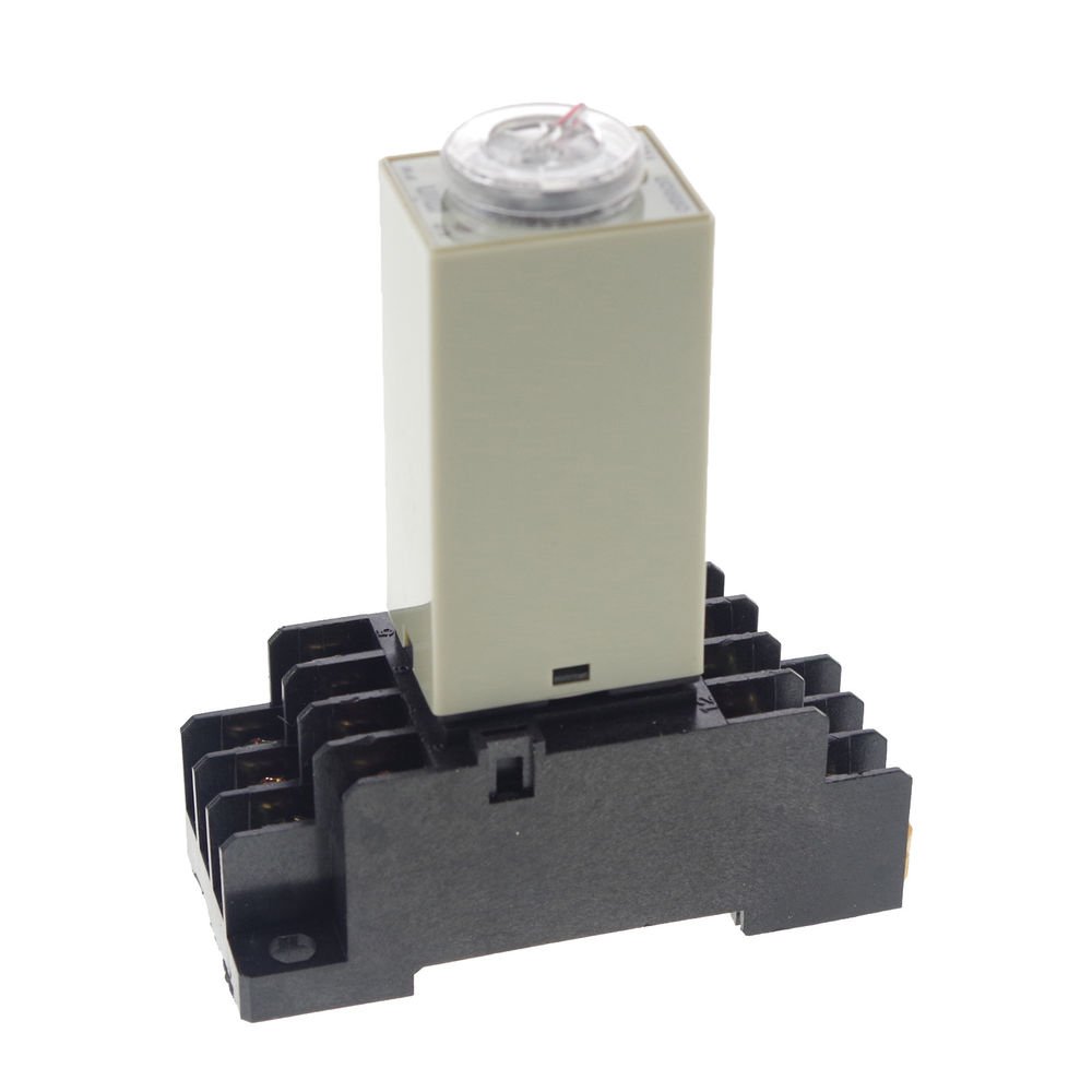 2~60M 220V H3Y-4 Power On Time Delay Relay Solid-State Timer,4PDT 14Pins&Socket
