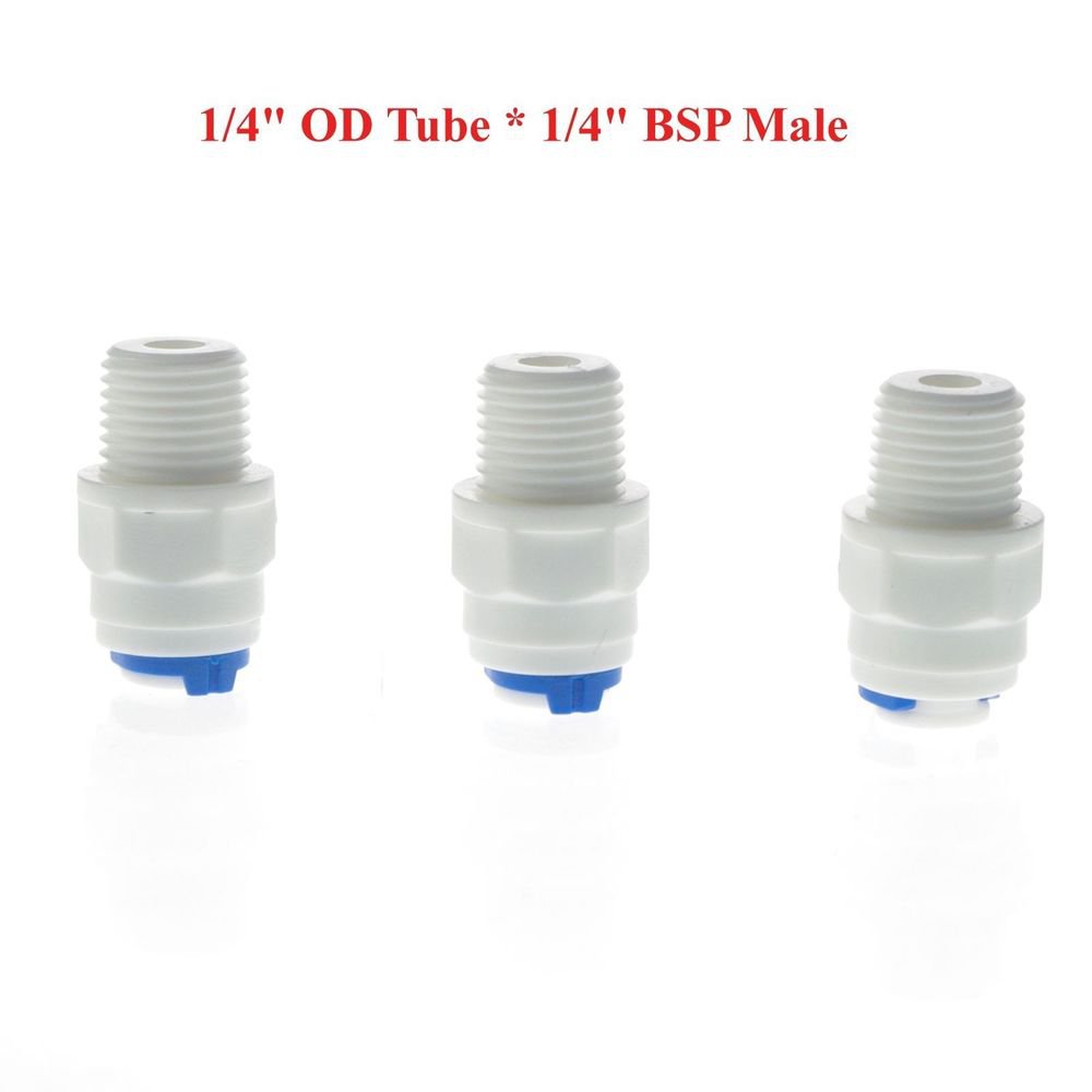 3Pieces Quick Connect RO Water Straight Male BSP And Pipe Without trouble Of Nut