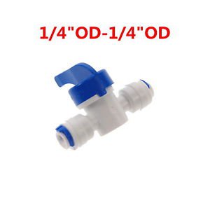 10pcs Equal Straight 1/4â OD Tube Ball Valve Quick Connect Aquarium RO Water
