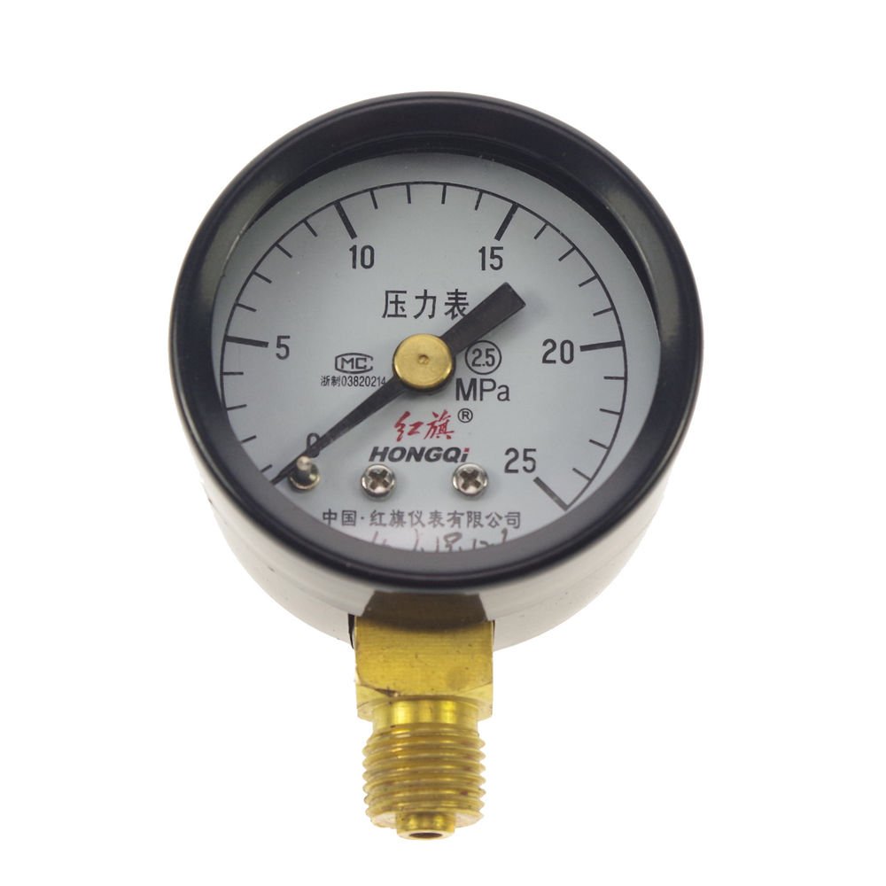 Water Oil Hydraulic Air Pressure Gauge Universal Gauge M10*1 40mm Dia 0-25Mpa