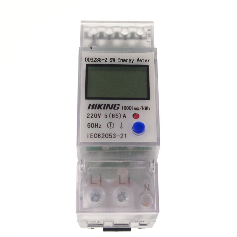 5-65A 220V 60Hz Single Phase Reset To Zero DIN-rail Kilowatt LED Hour kwh Meter