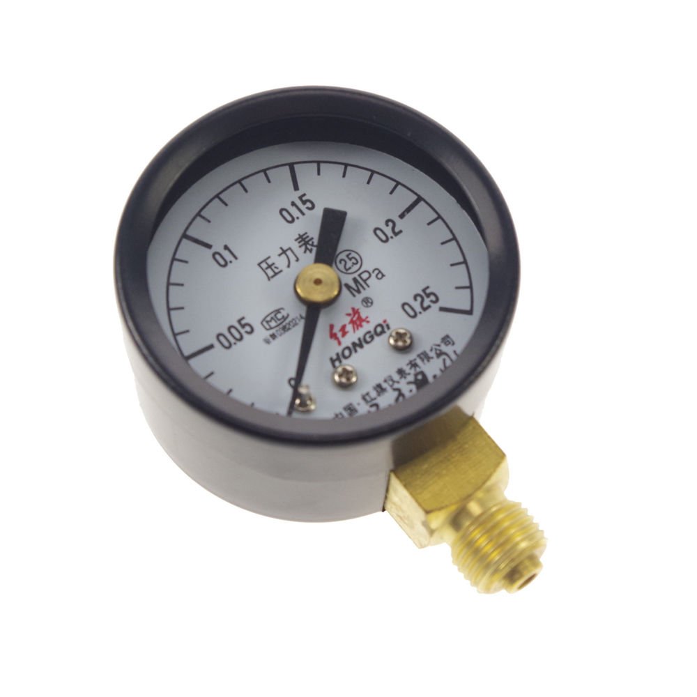 Water Oil Hydraulic Air Pressure Gauge Universal Gauge M10*1 40mm Dia 0-0.25Mpa