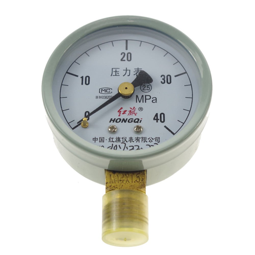 Water Oil Hydraulic Air Pressure Gauge Universal Gauge M14*1.5 60mm Dia 0-40Mpa