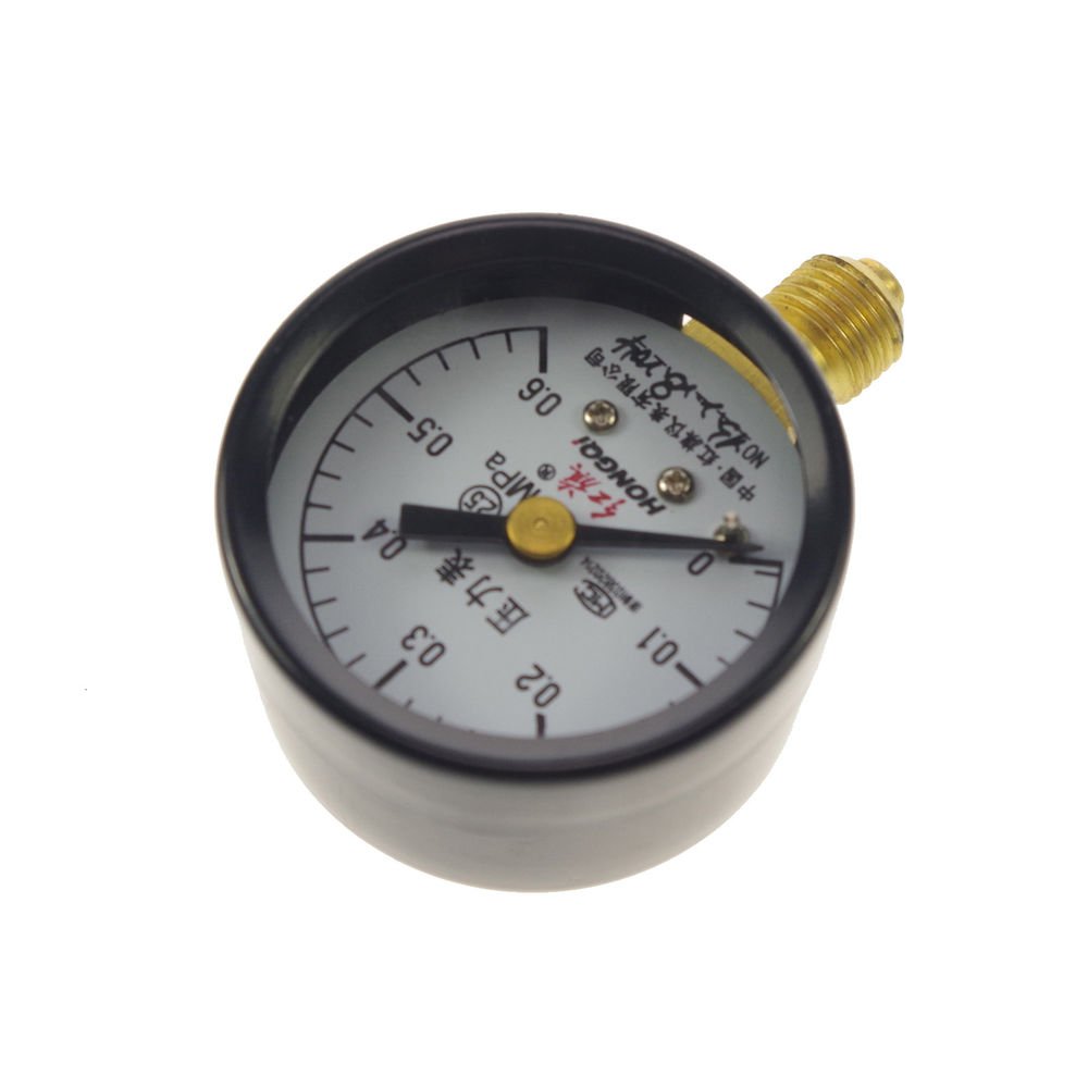 Water Oil Hydraulic Air Pressure Gauge Universal Gauge M10*1 40mm Dia 0-0.6Mpa
