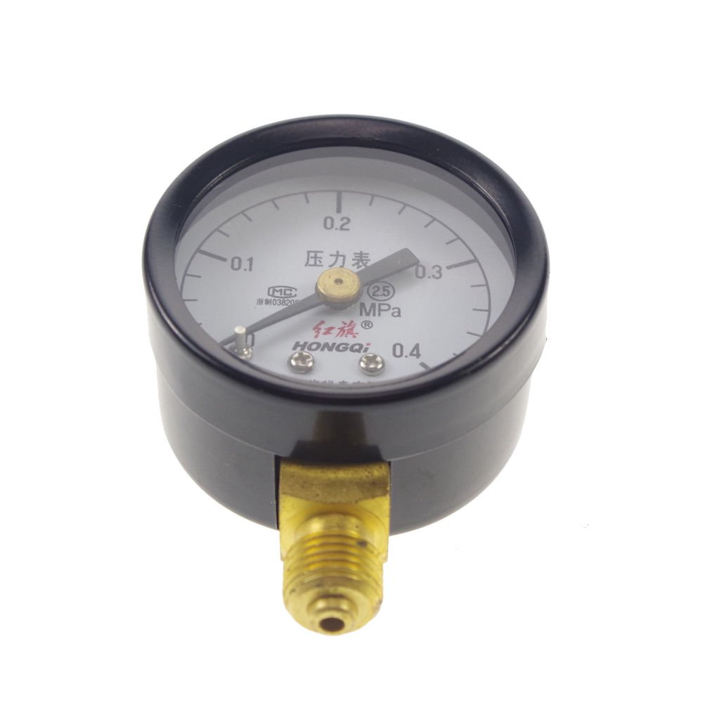 Water Oil Hydraulic Air Pressure Gauge Universal Gauge M10*1 40mm Dia 0-0.4Mpa