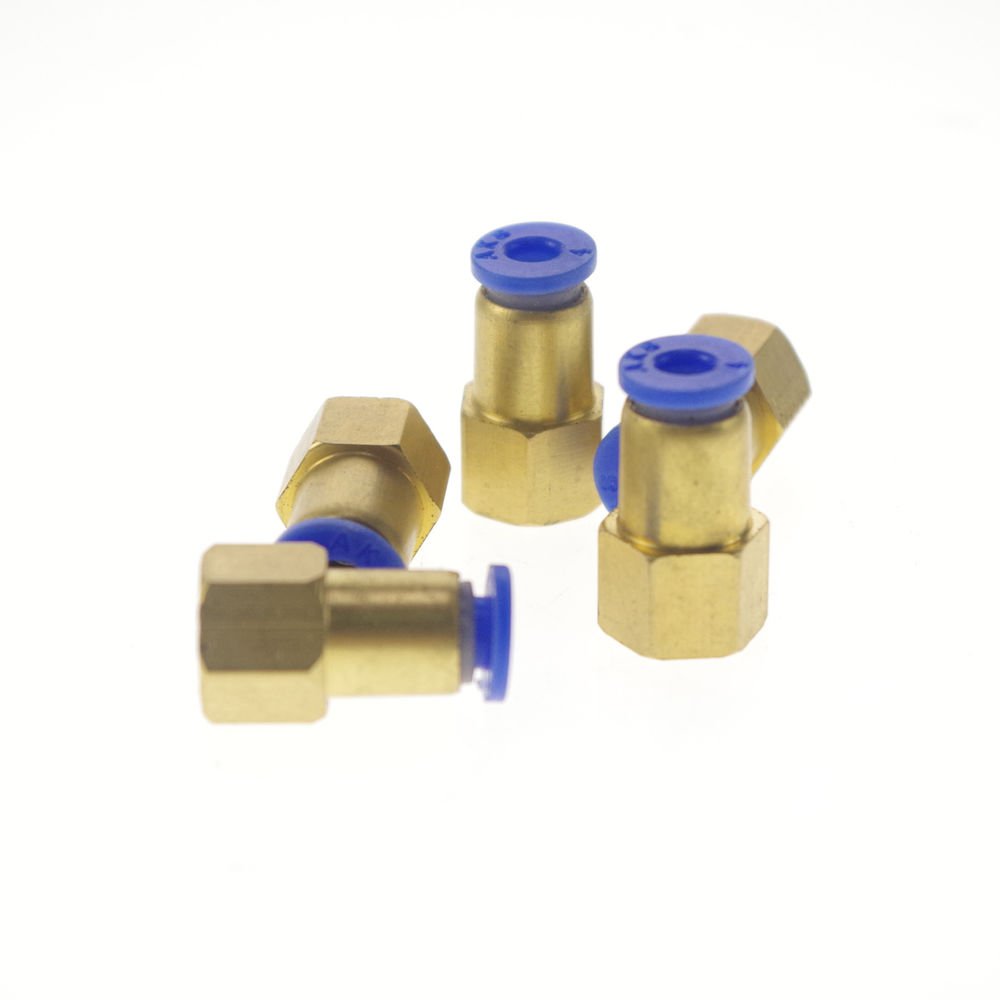LOT5 One Touch Push In Tube Brass Straight Union Connector Female M5 to 6mm