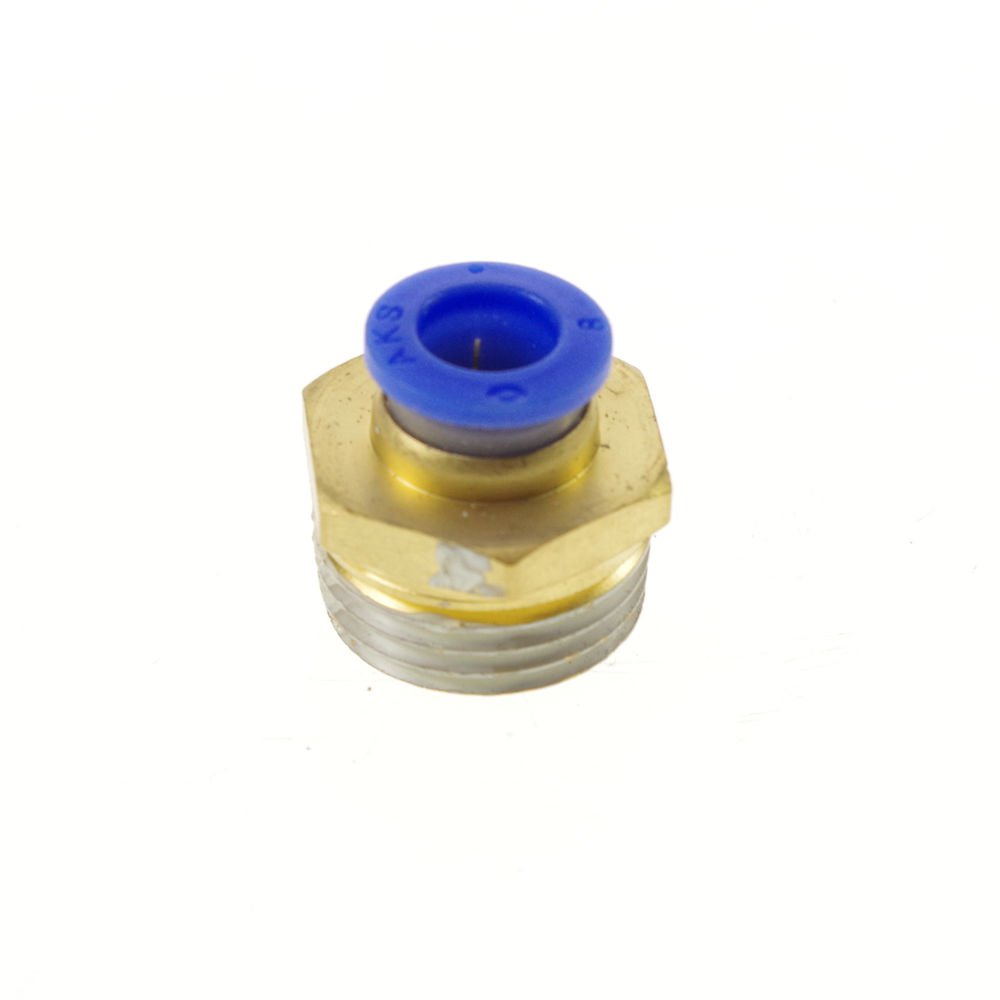 (10) Pneumatic Tube OD 8mm x 1/2" BSPT Threaded Male Connectors Fitting