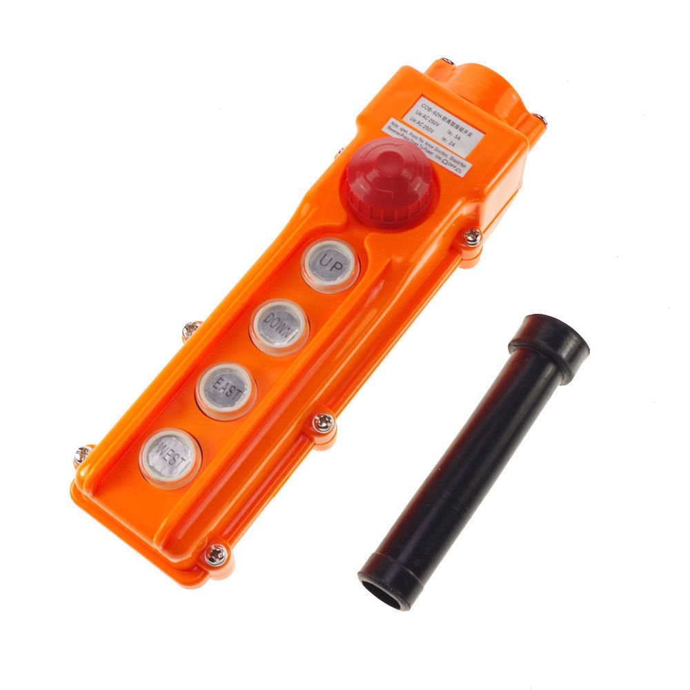 For Hoist Crane Pendant Control Station Push Button Switch Rainproof COB-62H