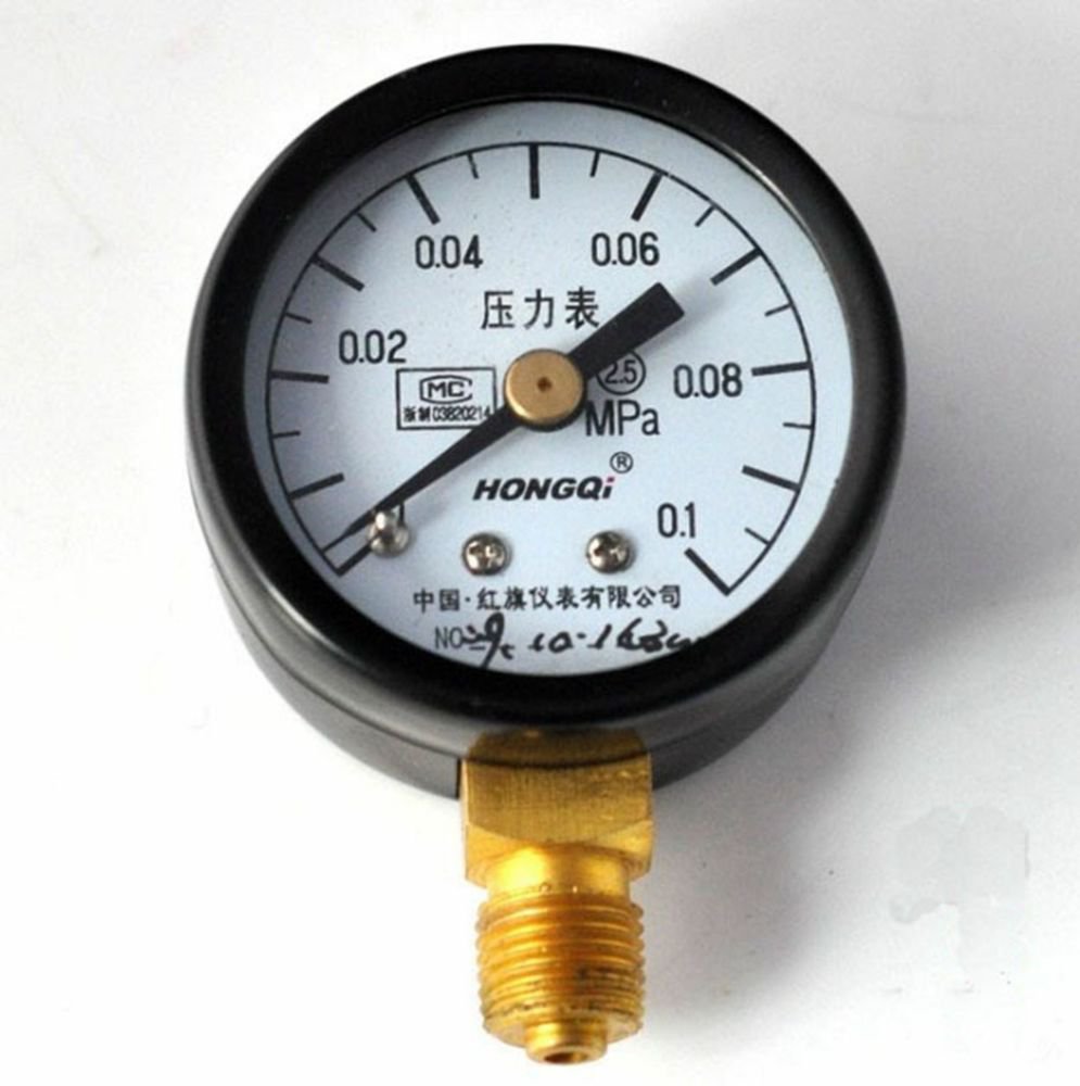 Water Oil Hydraulic Air Pressure Gauge Universal Gauge M10*1 40mm Dia 0-0.1Mpa