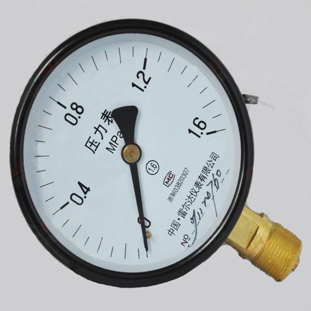 Water Oil Hydraulic Air Pressure Gauge Universal GaugeM20*1.5 150mm Dia 0-1.6Mpa