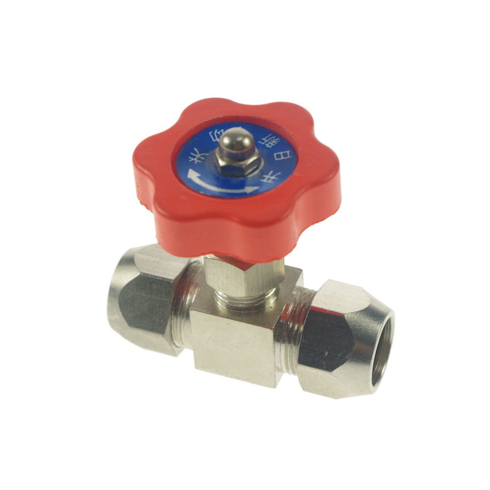 Tube OD 12mm Nickel-Plated Brass Swagelok Plug Needle Valve