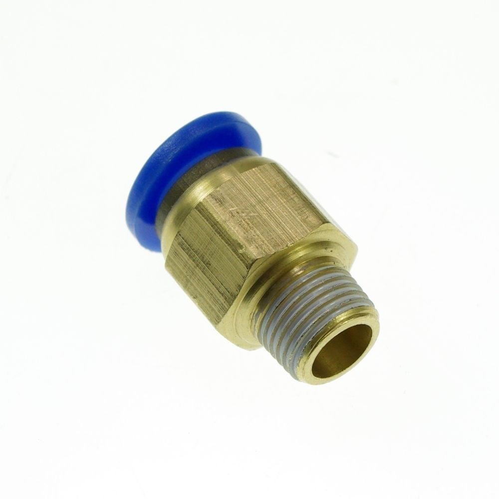 LOT5 One Touch Push In Brass Tube Straight Union Connector Male BSPT 3/8" to 8mm