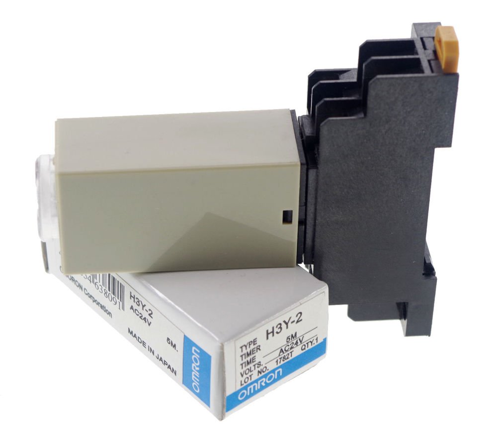 5 MINUTE 24VAC H3Y-2 Power On 3A Time Delay Relay Solid-State DPDT 8Pins &Socket