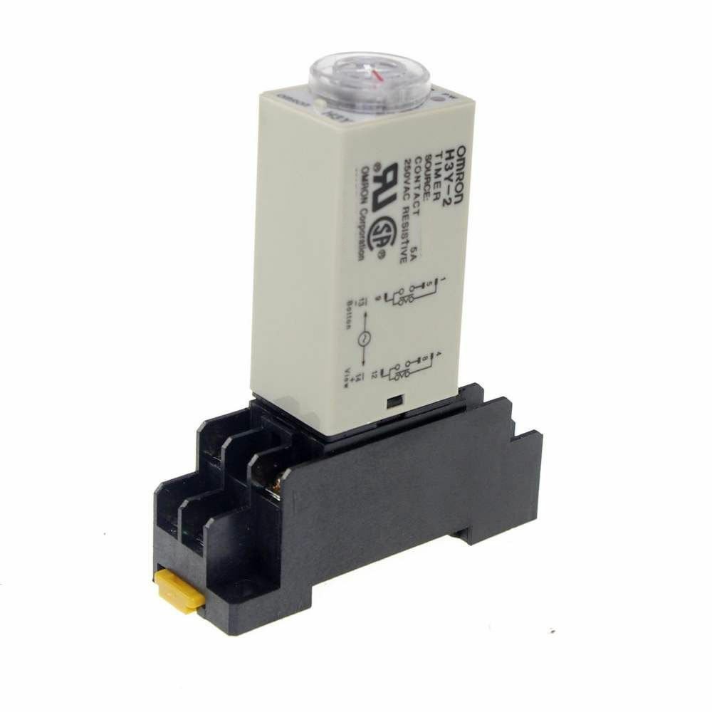 24VAC 0.1-3S H3Y-2 Power On 3A Time Delay Relay Solid-State Timer DPDT Socket