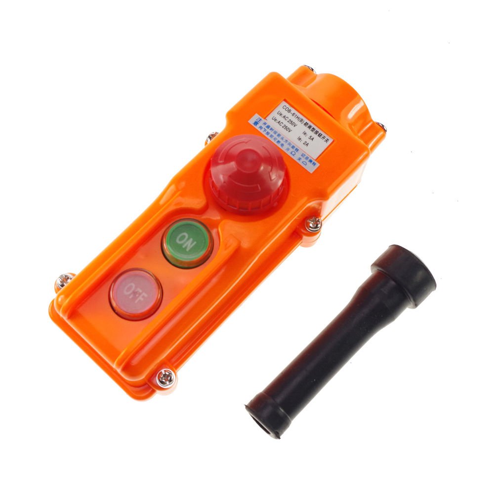 Hoist Crane Pendant Control Station Push Button Switch Emergency COB-62HB