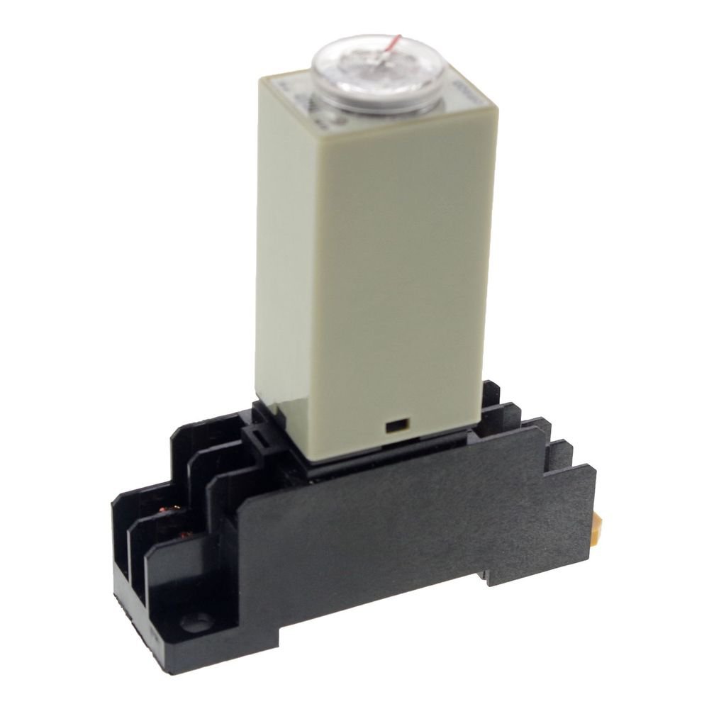 2 Pieces 220V 30m 3A H3Y-2 Power On Time Delay Relay Solid-State DPDT 8Pins Base