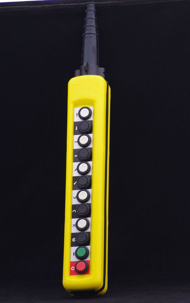 Single Speed Hoist Crane Truck 12 Pushbuttons Pendant Controller Station