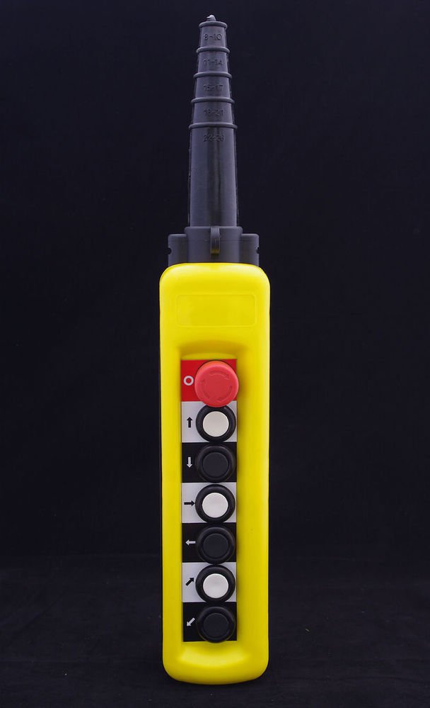 2 Speed Hoist Crane 6 Pushbutton Pendant Control Station With E-Stop