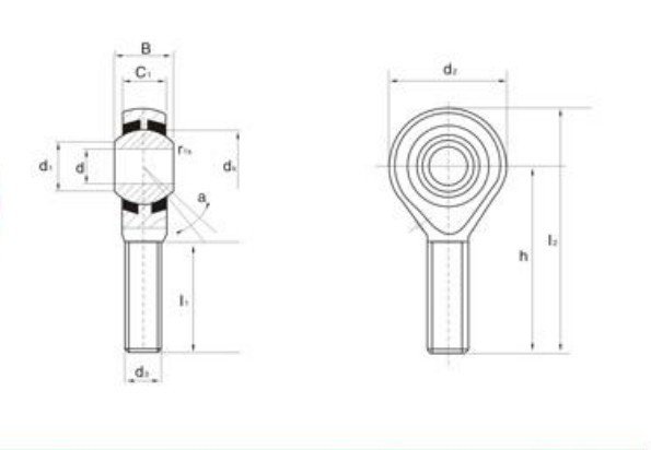 (1) 5mm -18mm Male Metric Right and Left Threaded Rod End Joint Bearing
