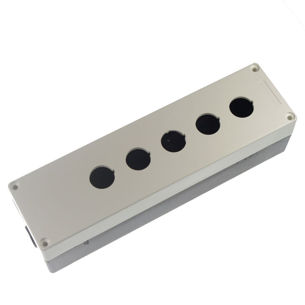 (1)Pushbutton 5 Switch Control Station Protector Box Black & White 5 Holes OZX-5