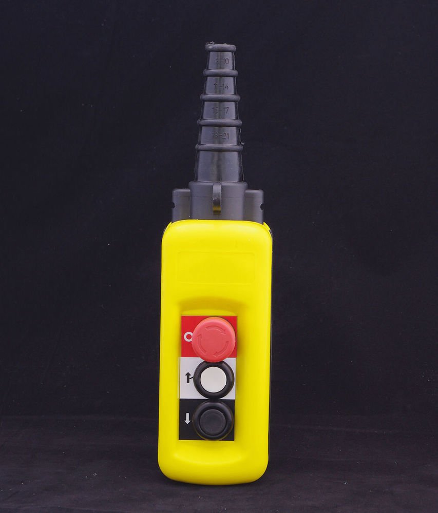 Hoist Crane 2 Pushbutton Pendant Controller Station With Emergency Stop