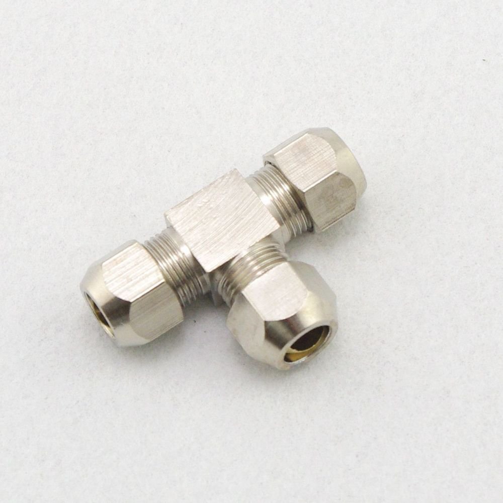 Lot5 Nickel Plated Brass 8mm Swagelok Union 3Ways Tee Connectors Pipe Fittings