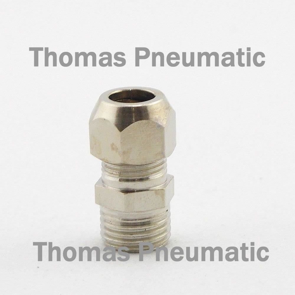 Lot5 Nickel Plated Brass Swagelok Pipe 6mm-3/8"BSPT Threaded Straight Connectors