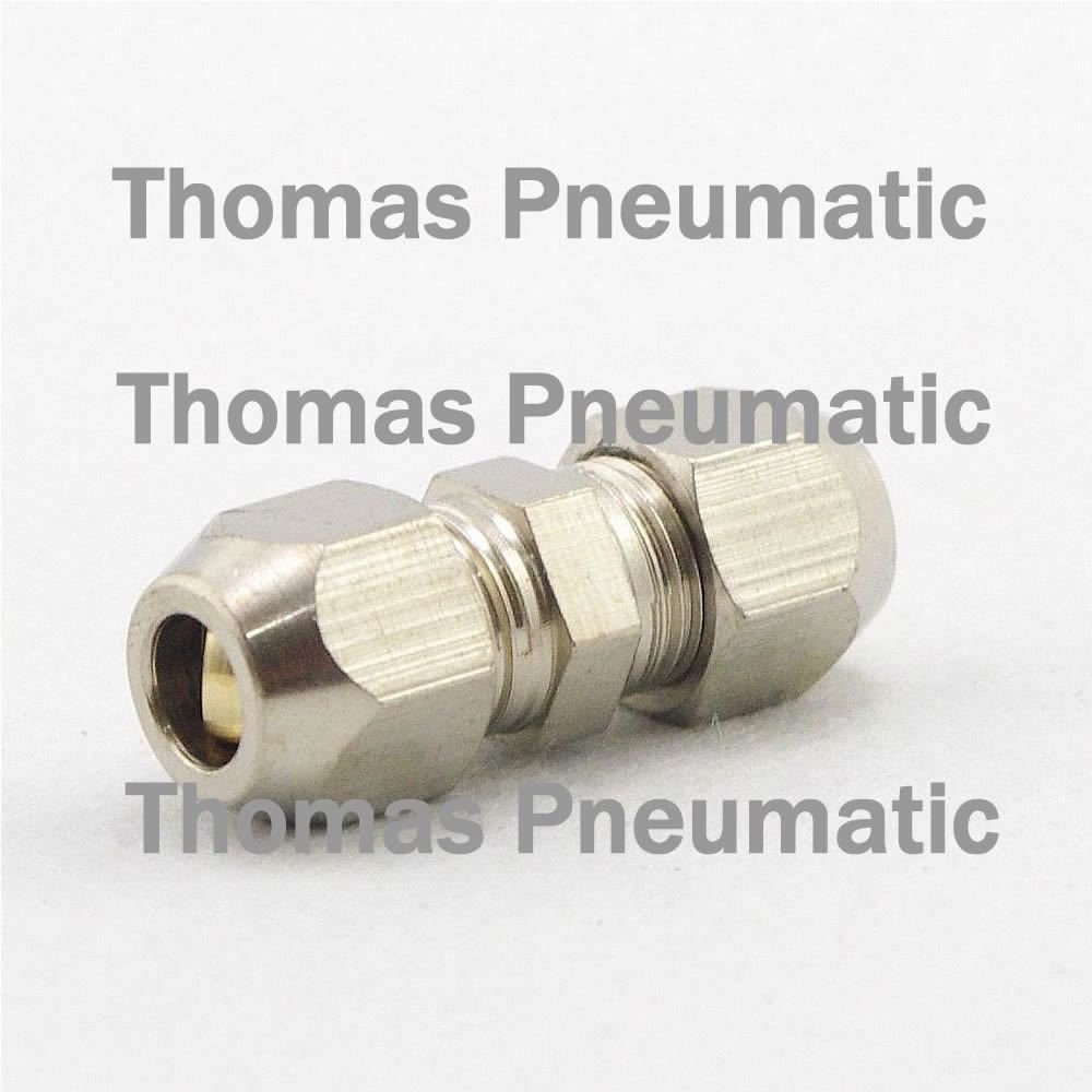 Lot5 Nickel Plated Brass Swagelok 8mm-12mm OD Pipe Straight Reducer Connector