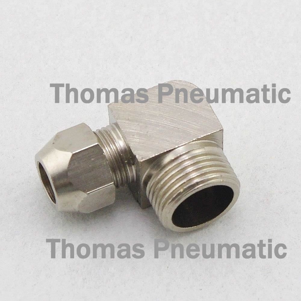 Lot5 Nickel Plated Brass Swagelok 8mm-1/4" BSPT Pipe Elbow Connector Coupler