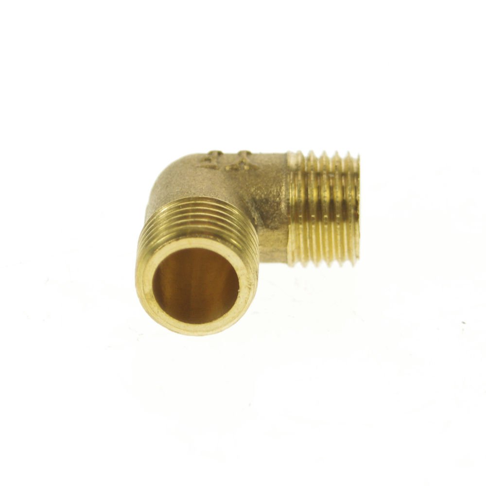 2PCS 1/4" BSPP Connection 90Degree Elbow Male Pipe Brass Adapter Coupler